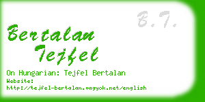 bertalan tejfel business card